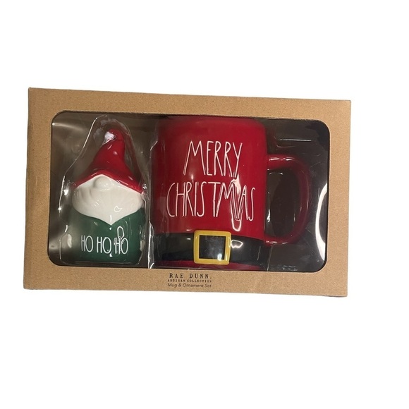 Rae Dunn Merry Christmas Mug and Gnome Ornament Holiday Set - Picture 3 of 7
